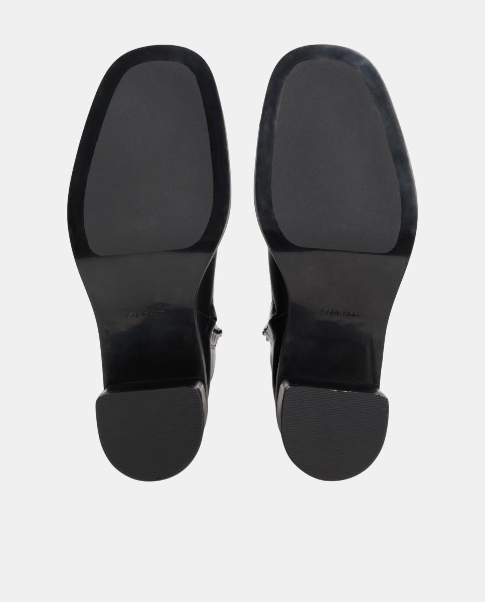 Botín mujer de piel con tacón Calvin Klein - Negro Negro-5