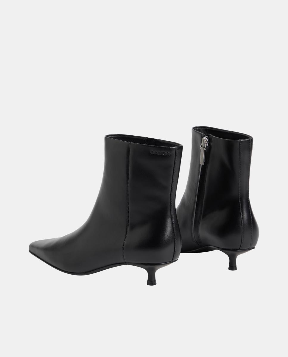 Botín mujer de piel con tacón Calvin Klein - Negro Negro-2