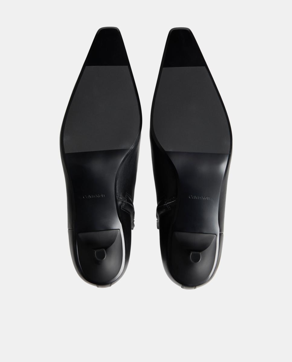 Botín mujer de piel con tacón Calvin Klein - Negro Negro-4
