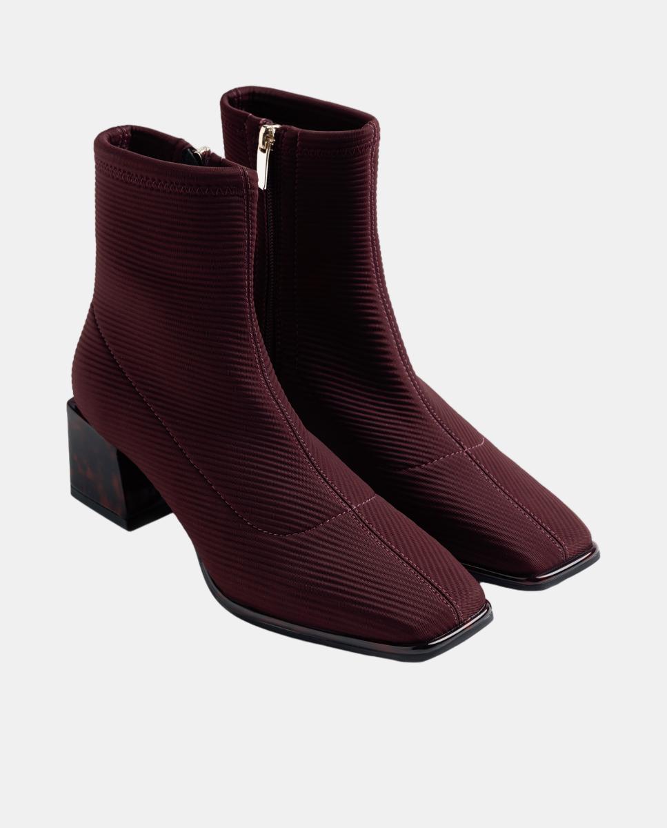 Botins Elásticos - Preto Vermelho/Grená-2