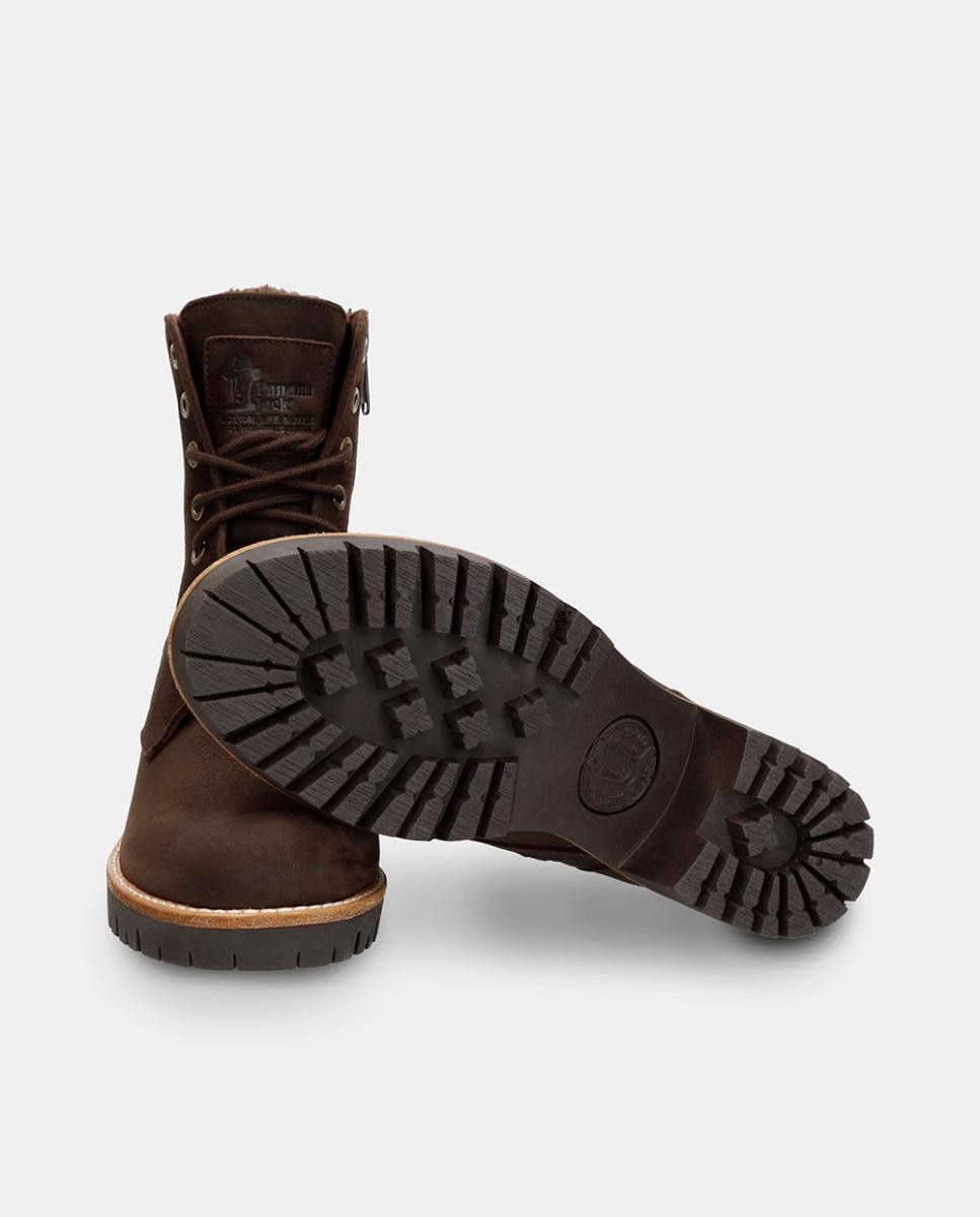 Botas em Pele e com Forro de Pelo Sintético Castanho-escuro-3