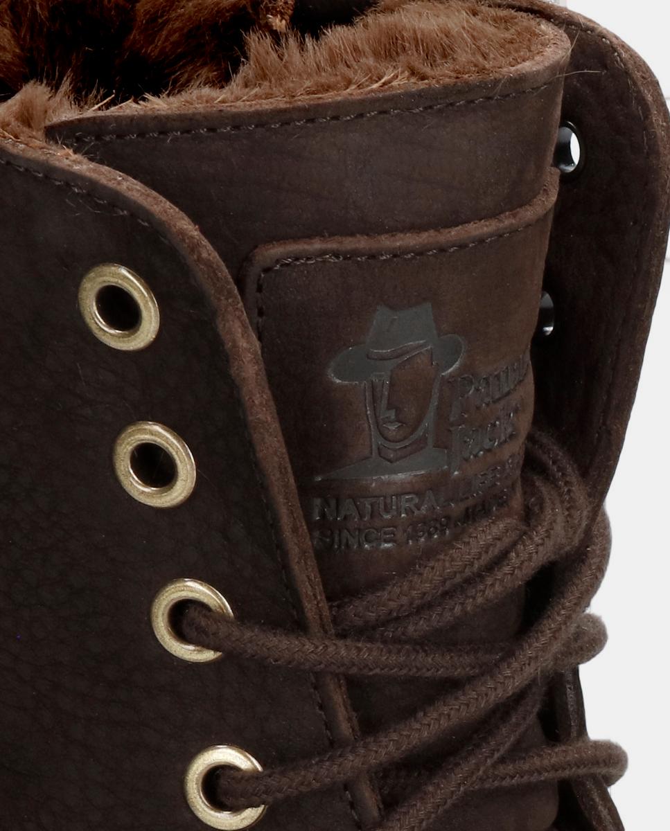 Botas em Pele e com Forro de Pelo Sintético Castanho-escuro-8