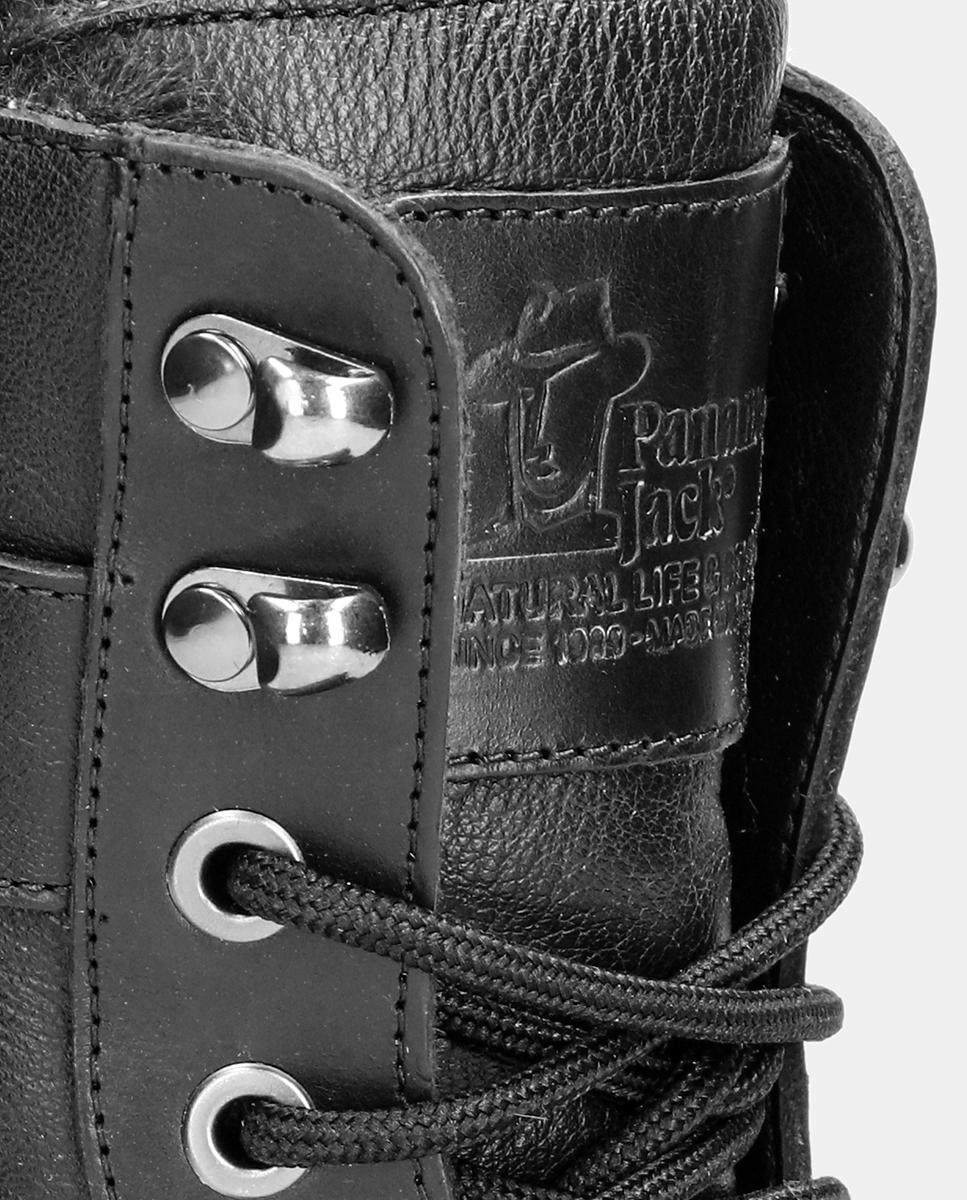 Botas em Pele e com Forro de Pelo Sintético Preto-7