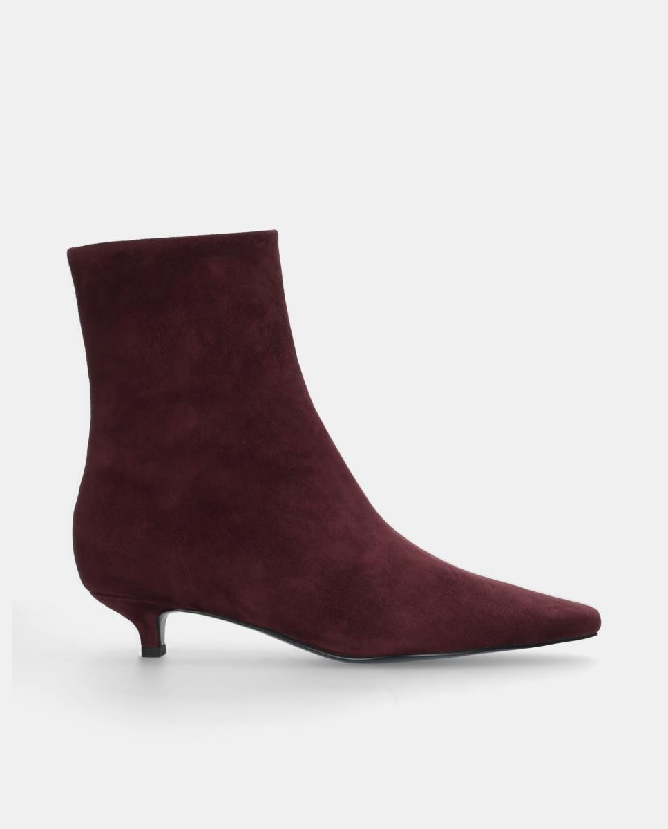 Botines de Mujer en ante con tacón de aguja - Bibi Lou - Rojo Rojo-1