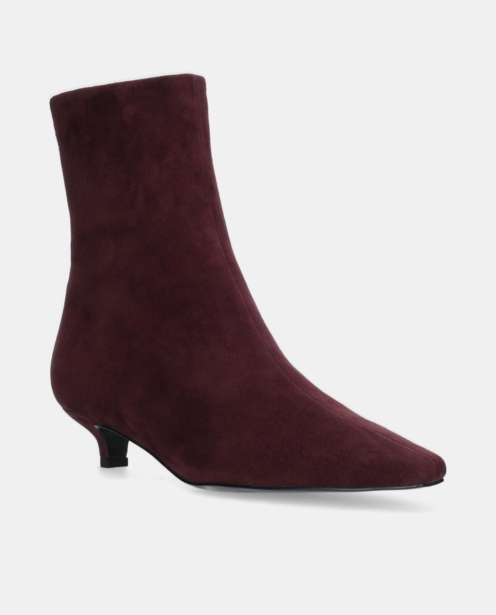 Botines de Mujer en ante con tacón de aguja - Bibi Lou - Rojo Rojo-2