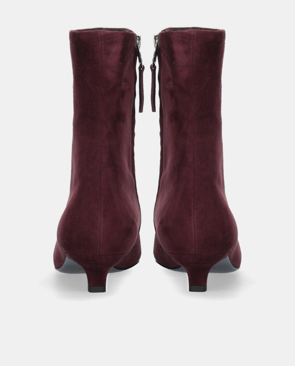 Botines de Mujer en ante con tacón de aguja - Bibi Lou - Rojo Rojo-4