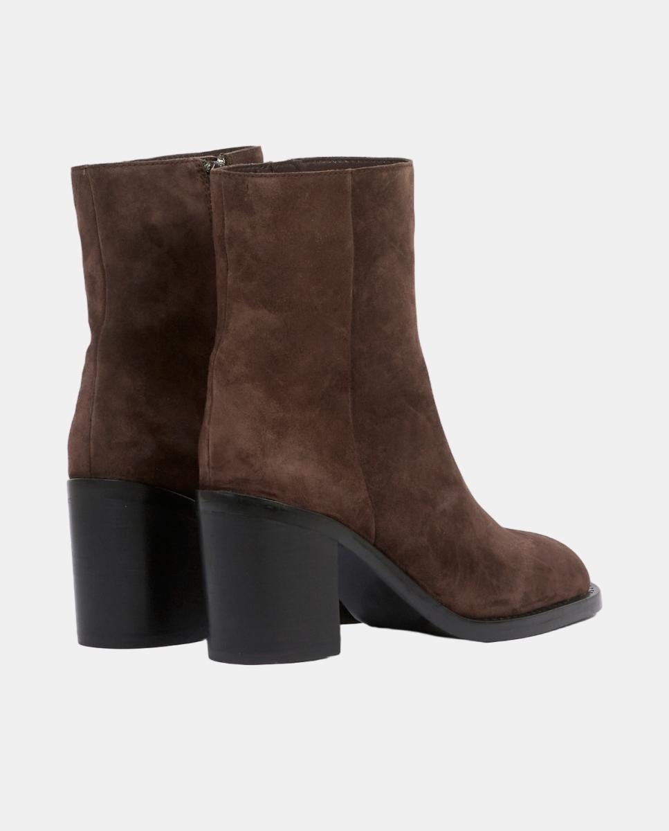 Botines para mujer de piel con tacón de 7 cm - Another Trend - Marrón chocolate Marrón chocolate-3
