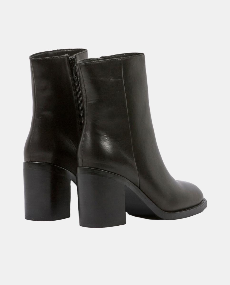 Botins de pele (becerro) com salto alto de 7 cm Preto-3