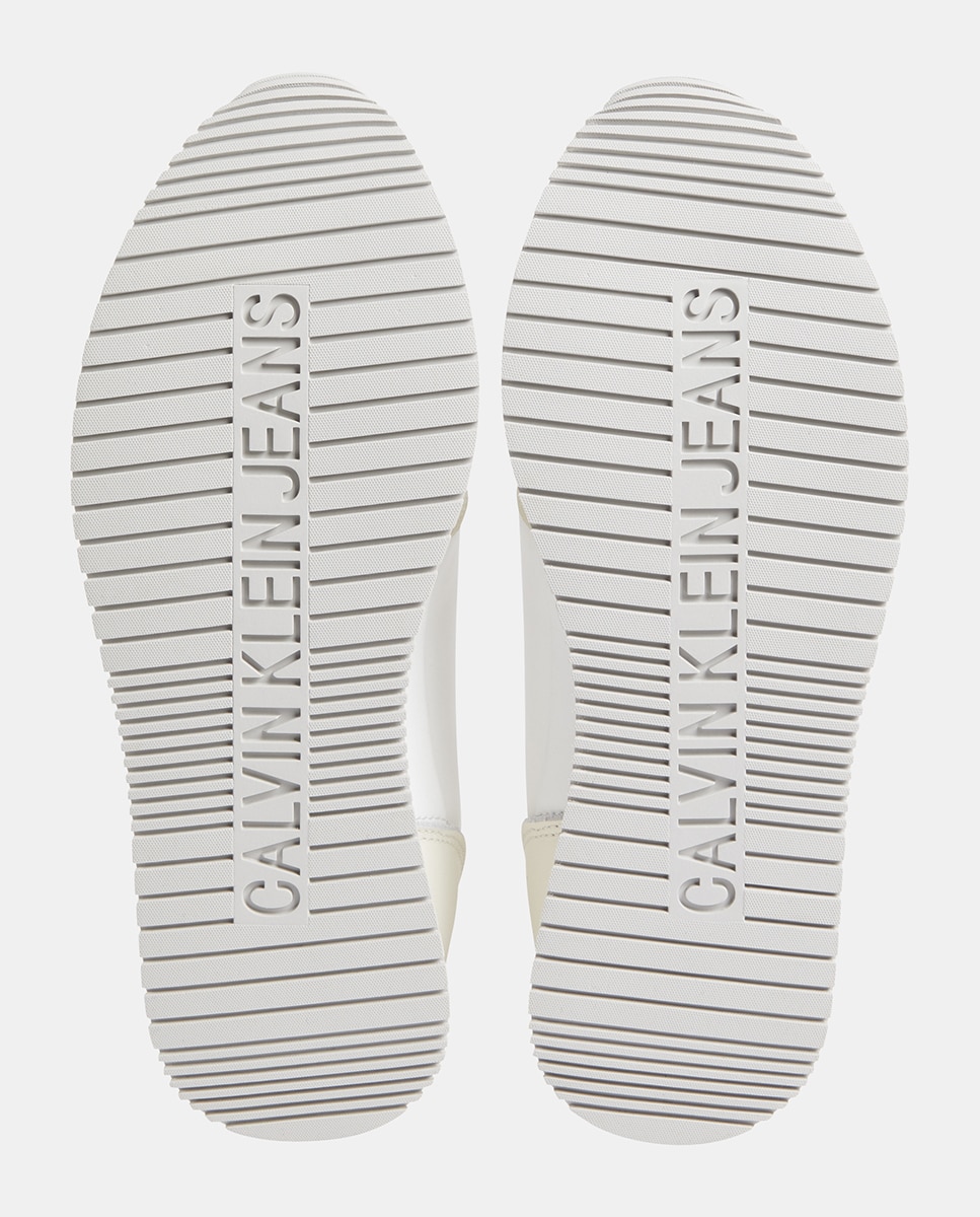 Sapatilhas Estilo Runner em Pele Branco-5