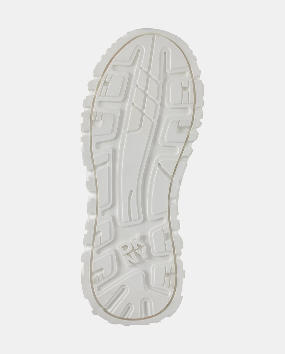 Zapatilla de mujer de piel con plataforma - DKNY - Blanco Blanco-4