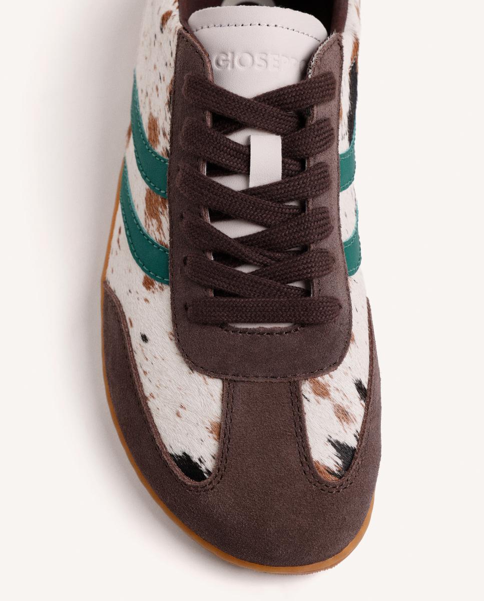 Sapatilhas em Pele com Animal Print Natural-3