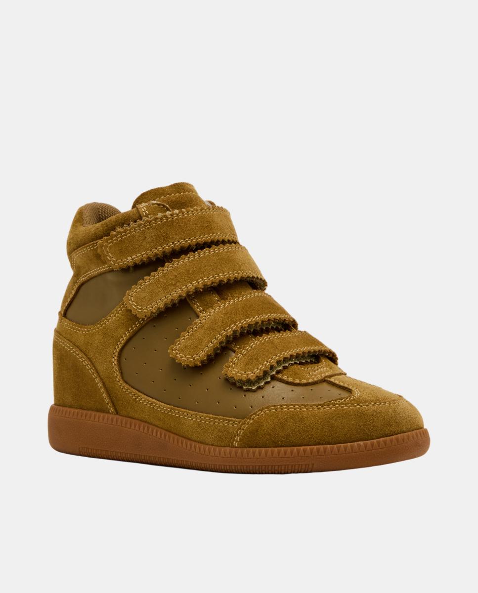 Zapatilla basket mustang mujer de ante con cuña y cierre velcro - Steve Madden - Verde Oliva Verde Oliva-2