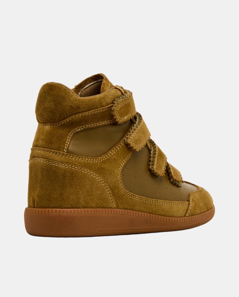 Zapatilla basket mustang mujer de ante con cuña y cierre velcro - Steve Madden - Verde Oliva Verde Oliva-4