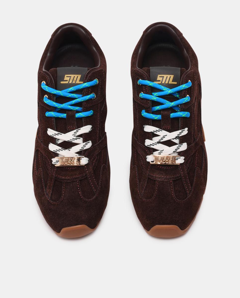 Zapatilla running asiel mujer serraje cordones bicolor suela de goma - Steve Madden - Marrón Marrón-4