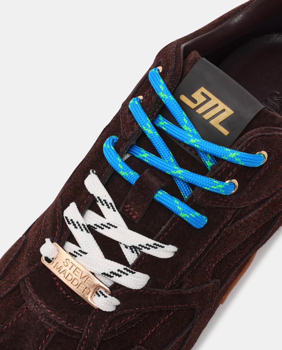 Zapatilla running asiel mujer serraje cordones bicolor suela de goma - Steve Madden - Marrón Marrón-5
