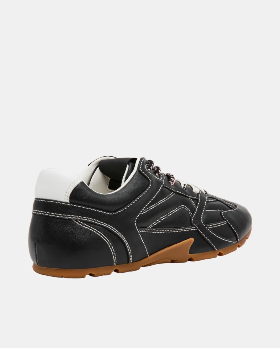 Imagen 3 de Zapatilla running asiel-sm mujer piel cordones bicolor suela de goma - Steve Madden - Negro Negro