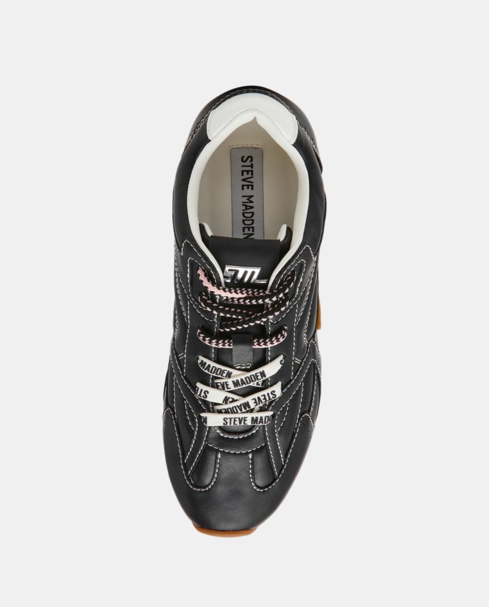 Imagen 6 de Zapatilla running asiel-sm mujer piel cordones bicolor suela de goma - Steve Madden - Negro Negro