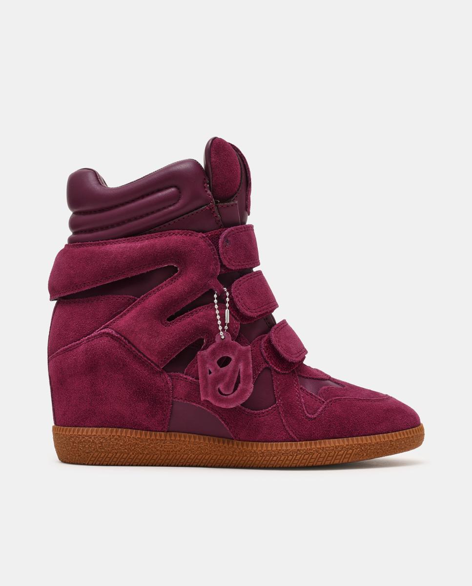 Imagen 1 de Zapatilla basket mavis mujer serraje cuña interior y cierre velcro Rojo cereza