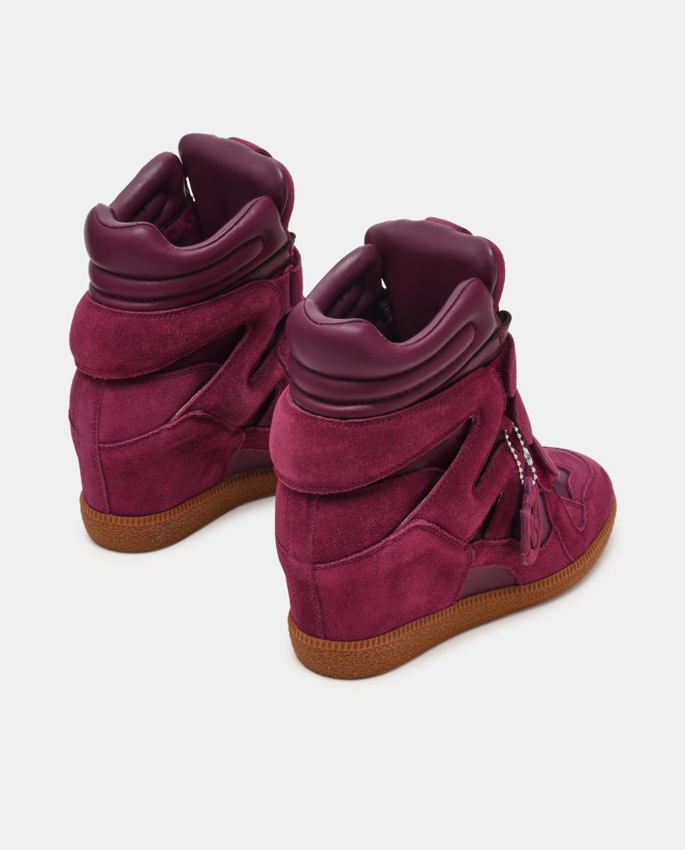 Imagen 2 de Zapatilla basket mavis mujer serraje cuña interior y cierre velcro - Steve Madden - Rojo cereza Rojo cereza