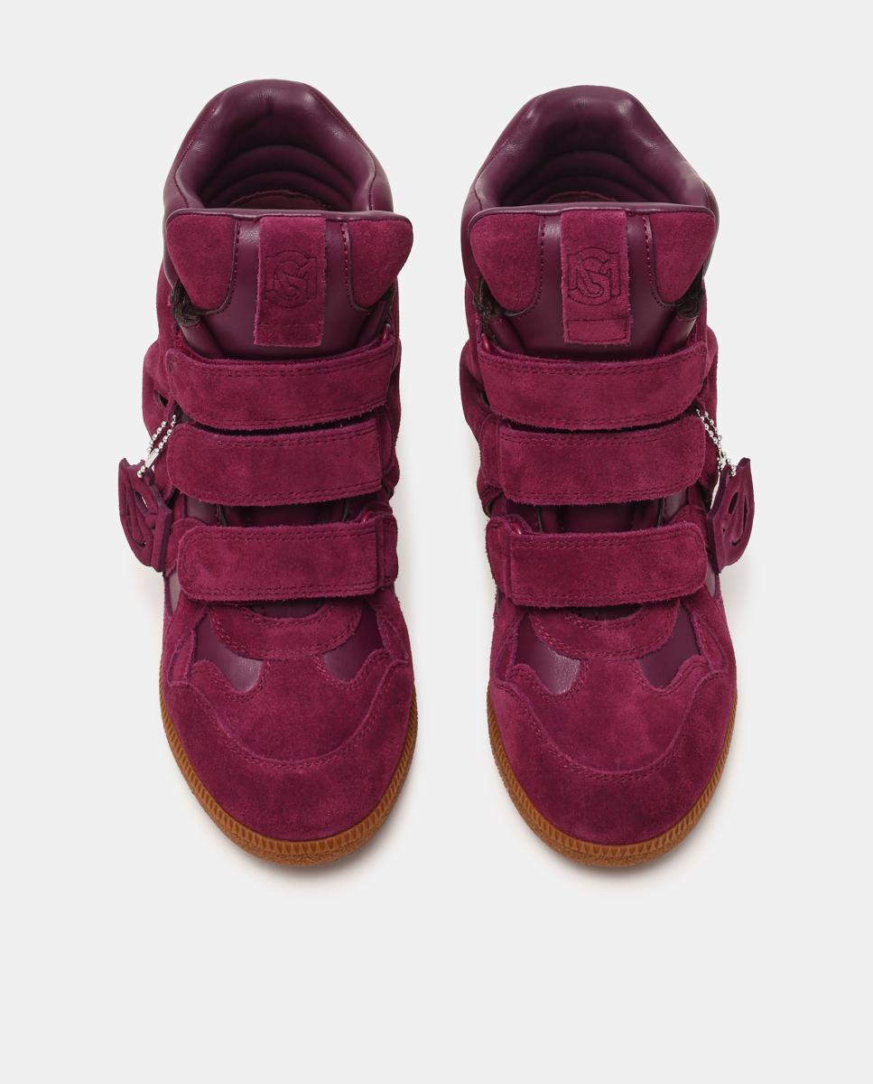 Imagen 4 de Zapatilla basket mavis mujer serraje cuña interior y cierre velcro - Steve Madden - Rojo cereza Rojo cereza