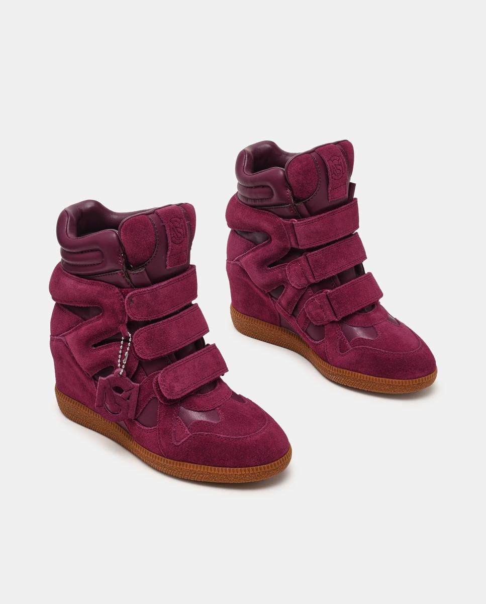 Imagen 6 de Zapatilla basket mavis mujer serraje cuña interior y cierre velcro - Steve Madden - Rojo cereza Rojo cereza