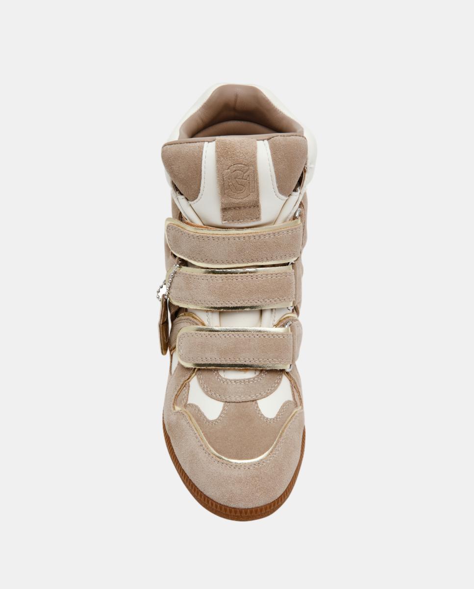 Imagen 6 de Zapatilla basket mavis mujer serraje cuña interior y cierre velcro - Steve Madden - Beige Beige