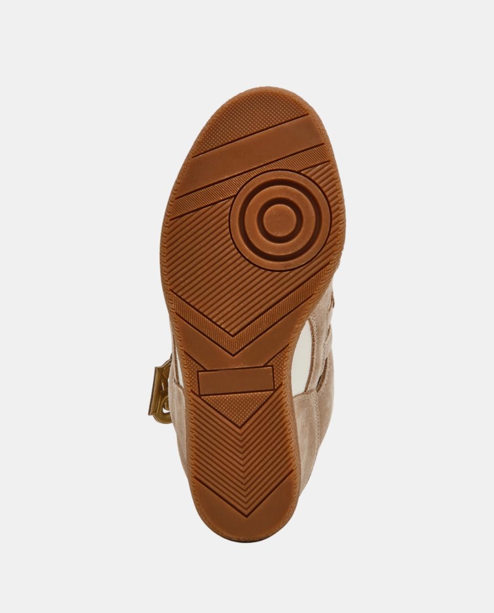 Imagen 7 de Zapatilla basket mavis mujer serraje cuña interior y cierre velcro - Steve Madden - Beige Beige