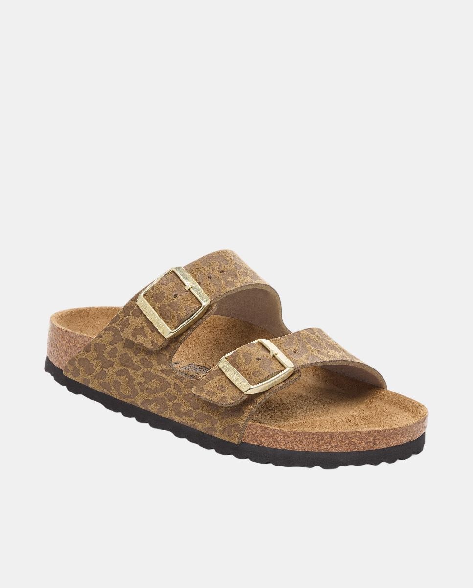 Sandálias em Polipele com Animal Print Verde Azeitona-2