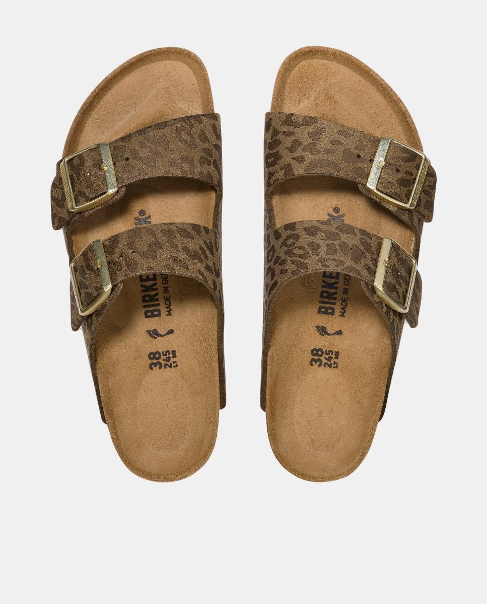 Sandálias em Polipele com Animal Print Verde Azeitona-3