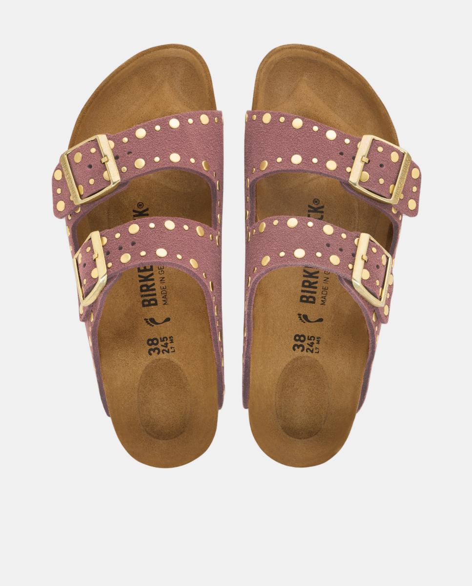 Imagen 2 de Sandalia de mujer en ante y tachas - Birkenstock - Rojo Rojo