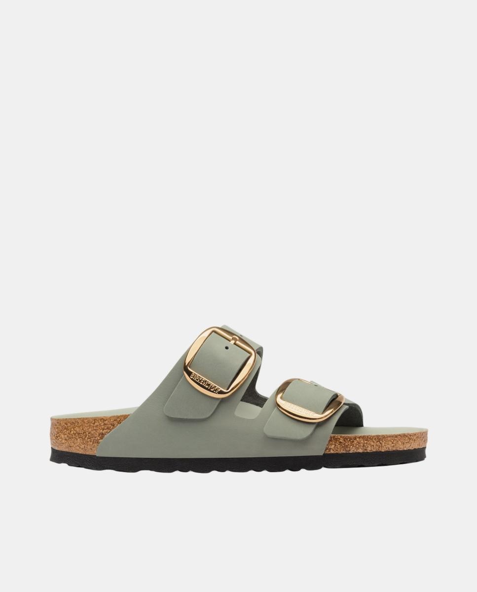 Sandalia de mujer en cuero engrasado con hebilla big buckle - Birkenstock - Verde Salvia Verde Salvia-1
