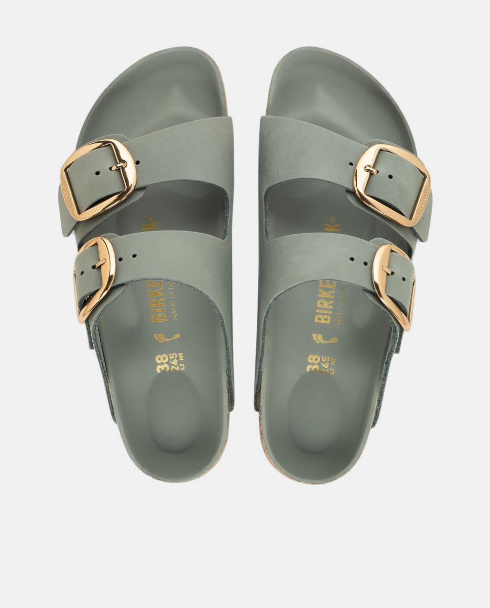 Sandalia de mujer en cuero engrasado con hebilla big buckle - Birkenstock - Verde Salvia Verde Salvia-4