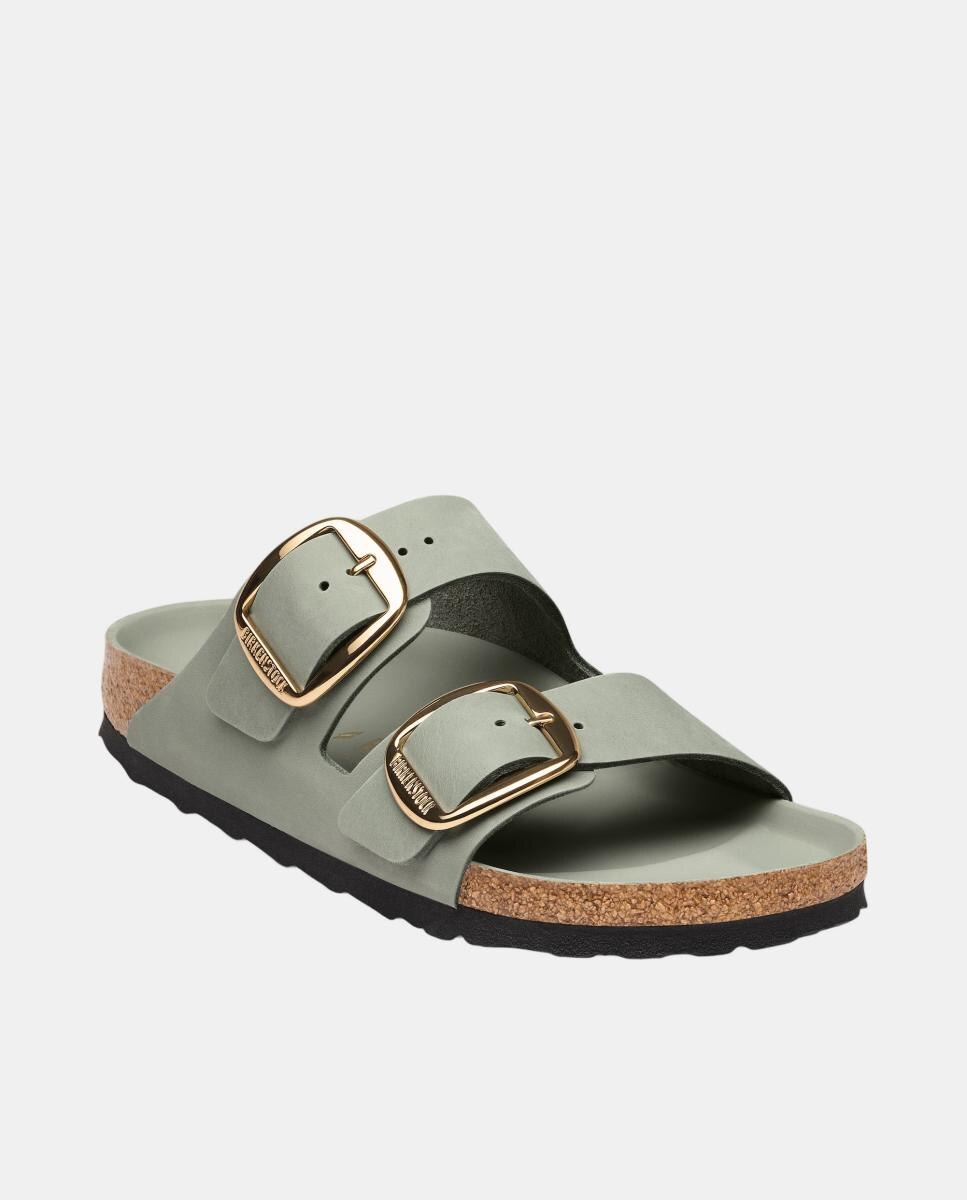 Sandalia de mujer en cuero engrasado con hebilla big buckle - Birkenstock - Verde Salvia Verde Salvia-6