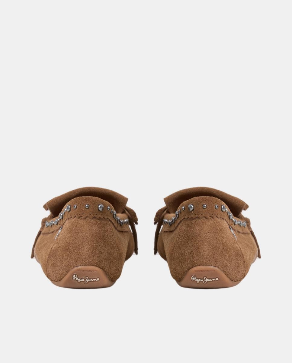 Mocasines de mujer ultraligeros con flecos - Pepe Jeans - Marrón caramelo Marrón caramelo-4