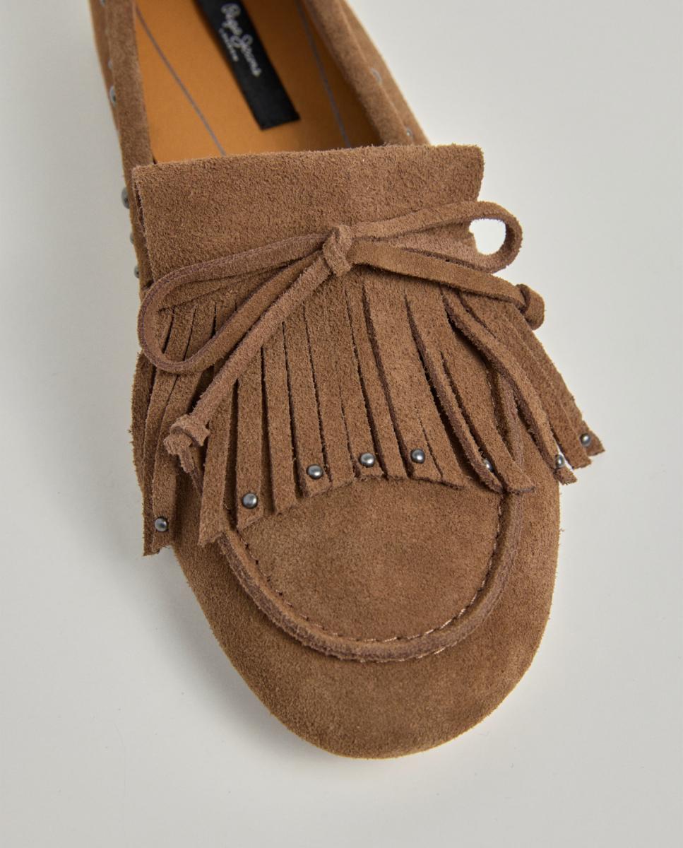 Mocasines de mujer ultraligeros con flecos - Pepe Jeans - Marrón caramelo Marrón caramelo-5