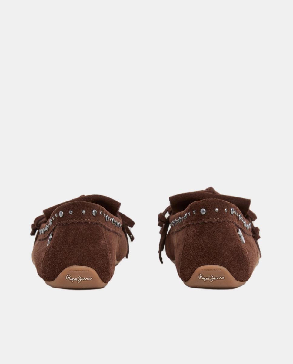 Mocassins Ultraligeiros com Franjas Castanho-chocolate-4