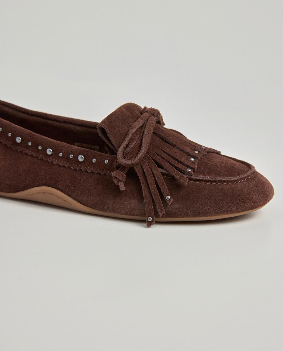 Mocassins Ultraligeiros com Franjas Castanho-chocolate-5