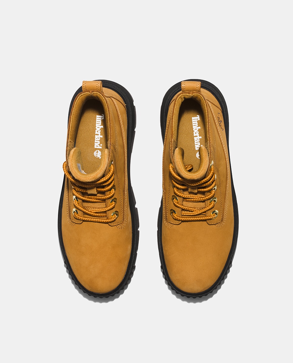 Botins Greyfield com Plataforma e em Pele Mostarda-3