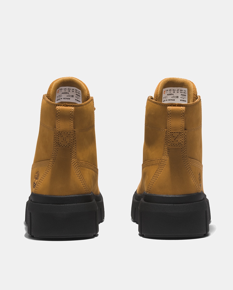 Botins Greyfield com Plataforma e em Pele Mostarda-5