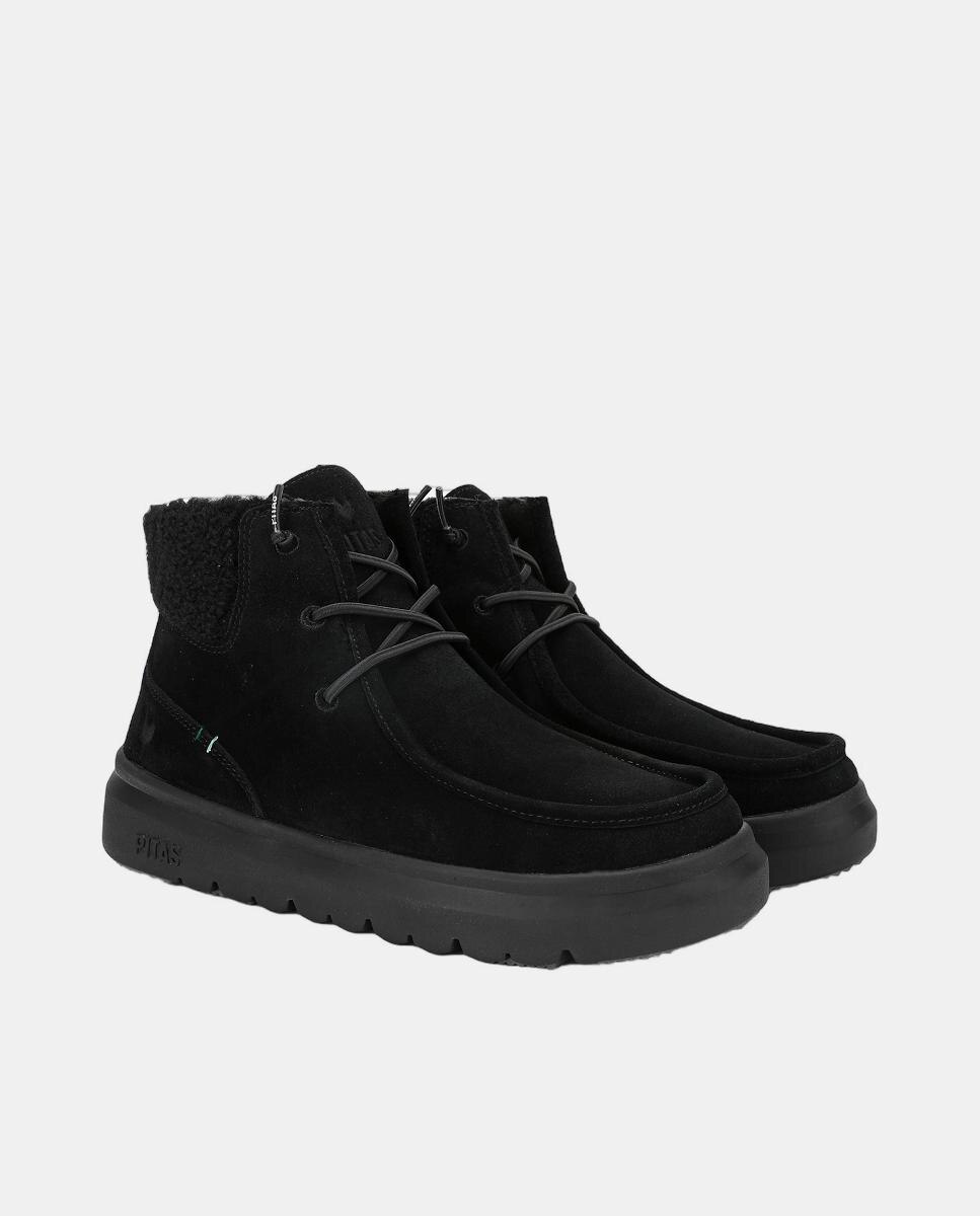 Bota wallabi de piel antideslizante con easy on - Walk In Pitas - Negro Negro-2