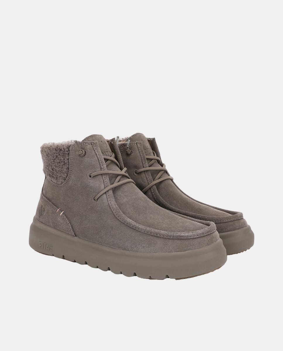 Botas Wallaby em Pele Antiderrapante com Easy-On Cinzento-2