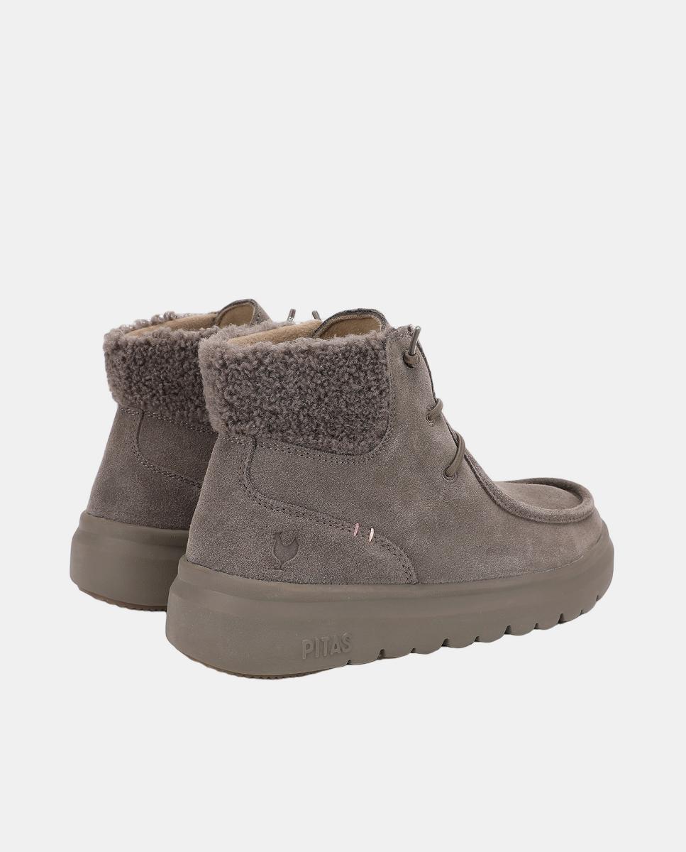 Botas Wallaby em Pele Antiderrapante com Easy-On Cinzento-3