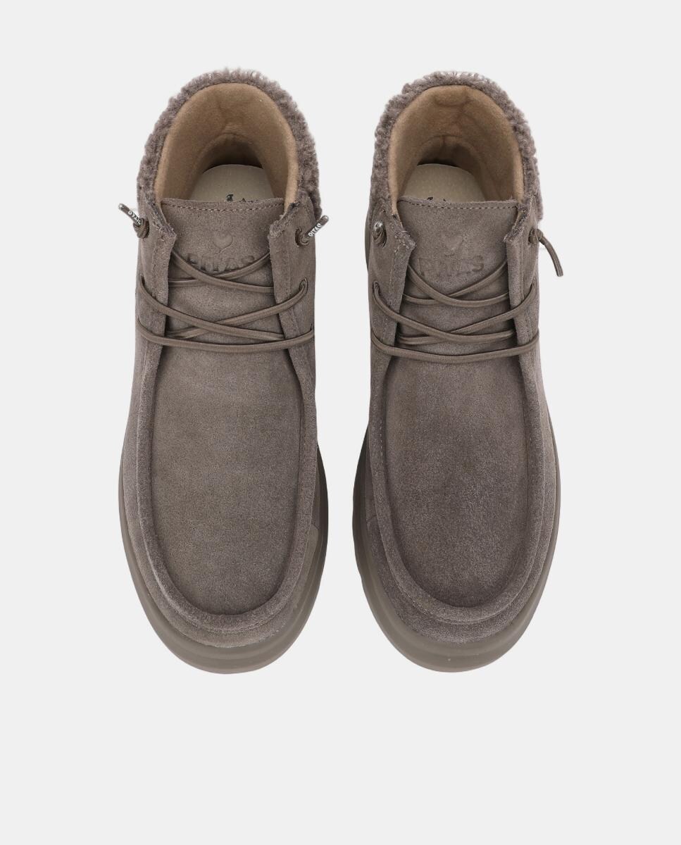 Botas Wallaby em Pele Antiderrapante com Easy-On Cinzento-4