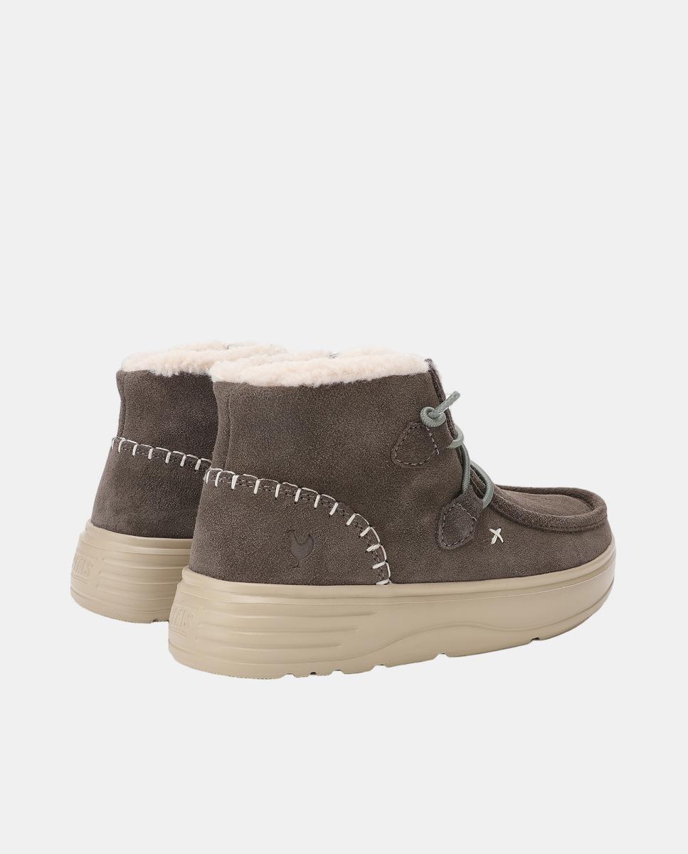 Bota wallabi de piel hidrofuga con pelo en su interior - Walk In Pitas - Gris Gris-3