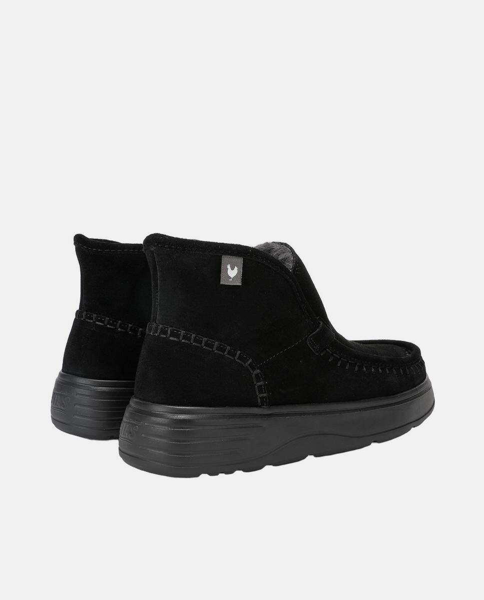 Bota de piel hidrofuga ligera con pelo en su interior - Walk In Pitas - Negro Negro-3