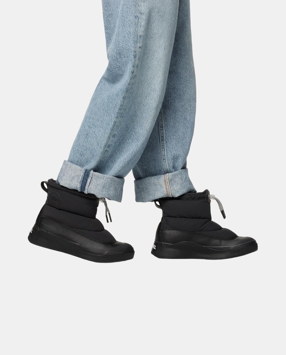 Botas Impermeáveis com Efeito Puffy Preto-4