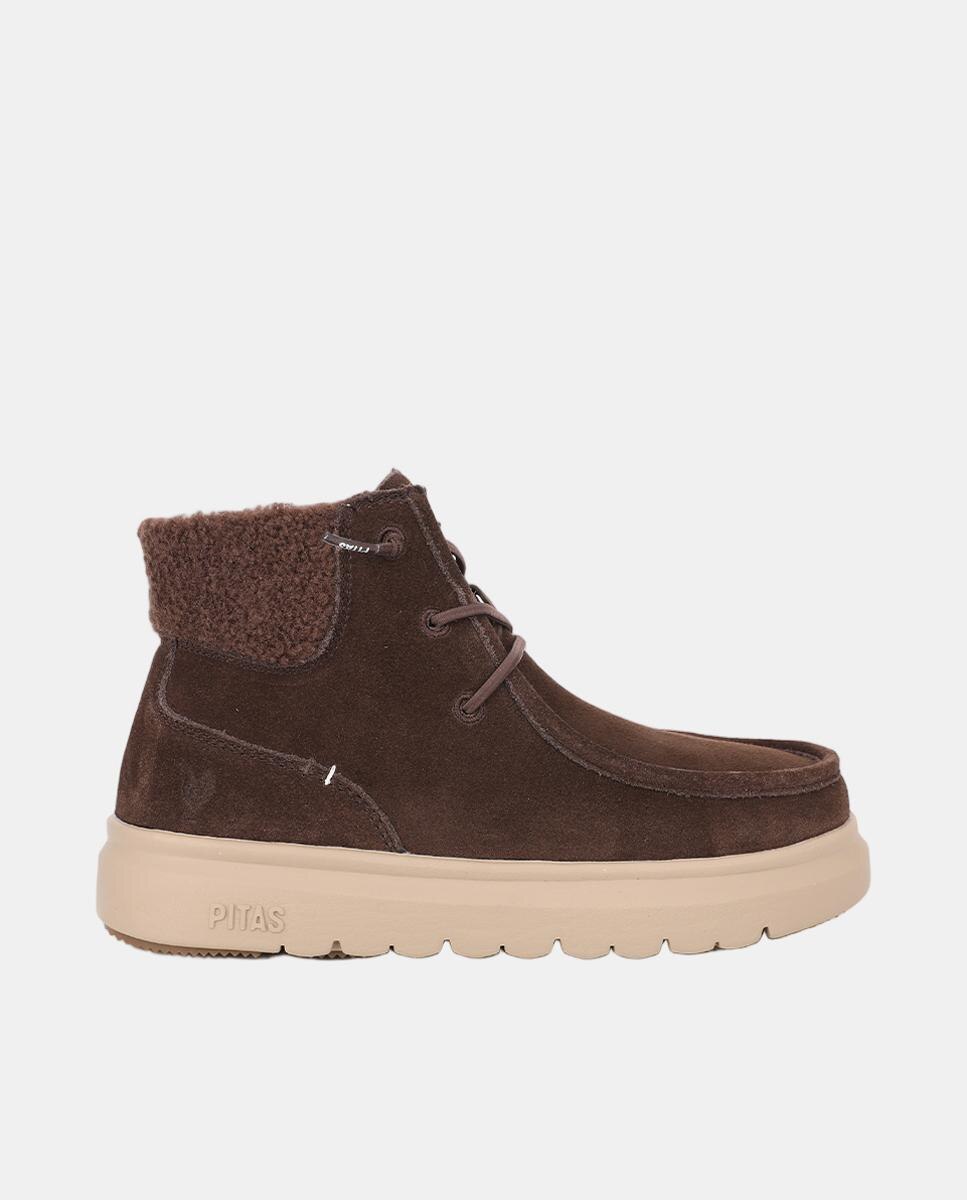 Bota wallabi de piel antideslizante con easy on - Walk In Pitas - Marrón Marrón-1