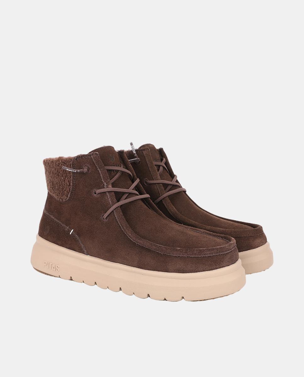Bota wallabi de piel antideslizante con easy on - Walk In Pitas - Marrón Marrón-2