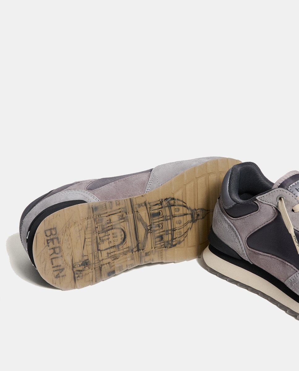 Sapatilhas Desportivas de Pele Berlin Woman Cinzento-3