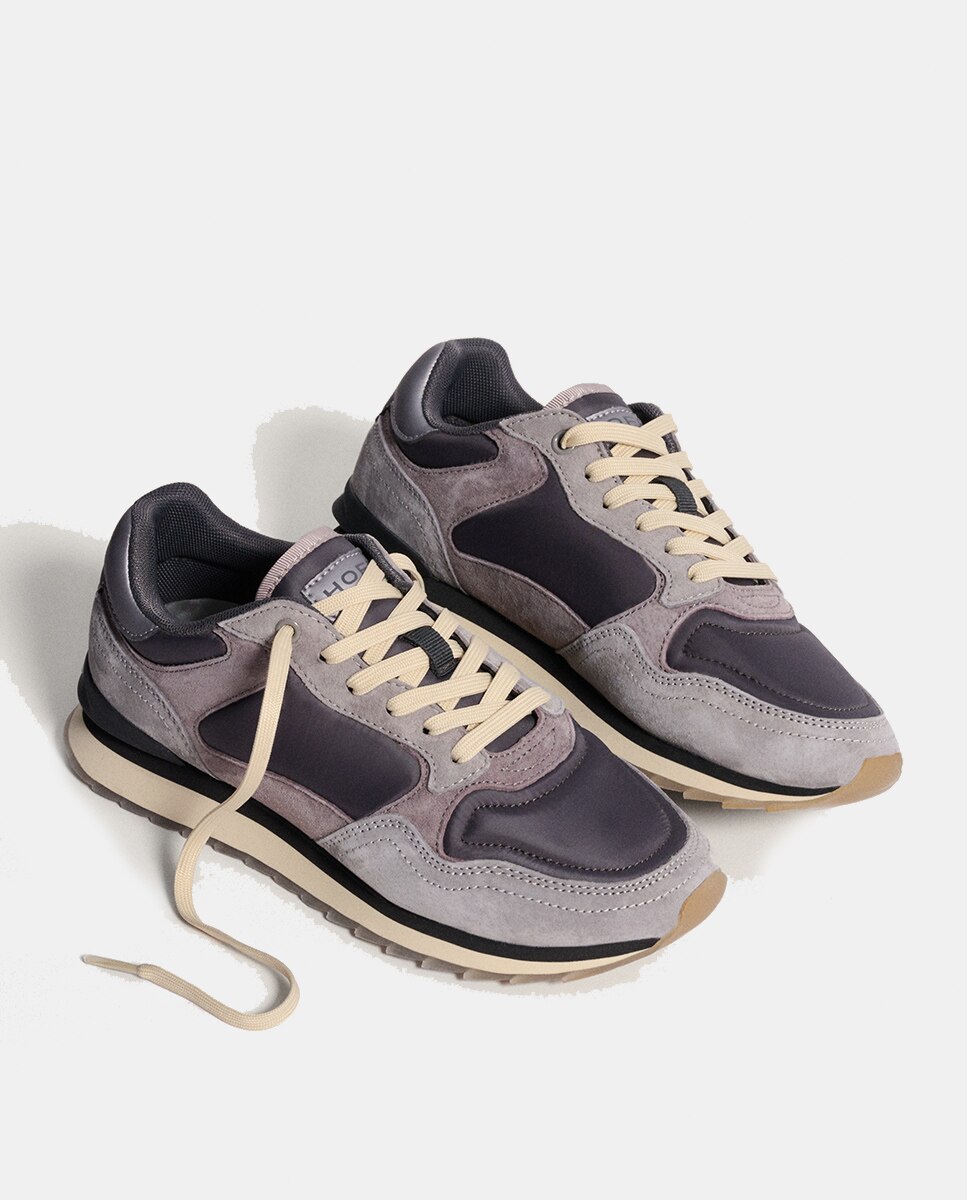 Sapatilhas Desportivas de Pele Berlin Woman Cinzento-5